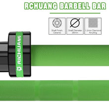Load image into Gallery viewer, RICHUANG 7ft Olympic Barbell Weight Bar for Weightlifting- 500LBS-Green
