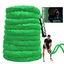 Load image into Gallery viewer, Battle Ropes Green Workout Rope 1.5inch Battle Ropes for Home Gym 30ft Exercise Ropes for Working Out Heavy Ropes for Exercise Training Weighted Rope Weighted Workout Rope Battle Rope
