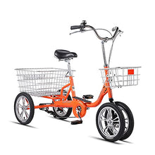 Load image into Gallery viewer, Three Wheel Bike, Adult Tricycle 14In Three-Wheeled Bicycles Adjustable H&amp;Lebars Three Wheel Cruiser Bike High Carbon Steel Frame
