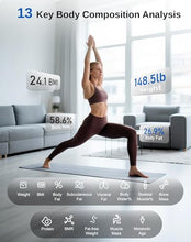Load image into Gallery viewer, GE Smart Scale for Body Weight: BMI Body Fat Digital Bathroom Scales, 13 Body Composition Monitor Health Analyzer for Home Gym, Bluetooth App Sync, Accurate 400lb Weighing, Black 11inch
