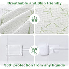 Load image into Gallery viewer, Parkdeny Twin XL Mattress Encasement, Waterproof Cooling, Rayon from Bamboo, 3D Air Fabric, Breathable, Noiseless, Washable, Fits 5"-13" Deep Mattresses
