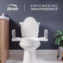 Load image into Gallery viewer, Bemis Assist Toilet Seat with Built-in Support Handles, Hinges Never Loosen, Fits Round and Elongated
