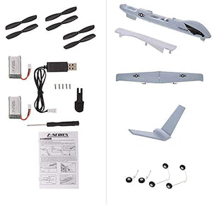 RC Plane Remote Control Airplane - 2.4Ghz 2 Channels DIY RC Predator Aircraft with 3-Axis Gyro for Beginner RC Plane