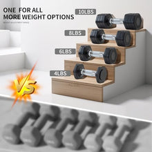 Load image into Gallery viewer, Adjustable Dumbbell Set of 2 Total 20 Lbs 4-in-1 Each 4lb 6lb 8lb 10lb 1s-Adjust Dual-Stable Free Weights for Women Men Home Gym Outdoor Workouts (black [20LBS Total])
