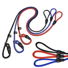 Load image into Gallery viewer, FOVRLZSE 3-Pack 10mm Woven Nylon Dog Slip Leashes, 4.6FT, Red Black Blue
