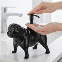 Load image into Gallery viewer, NEWHENGS Pug Dog Shaped Ceramic Pump Soap Dispenser,Dog Lover Gifts,Black
