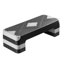 Load image into Gallery viewer, VEVOR Aerobic Exercise Step Platform, 28-Inch Workout Aerobic Stepper, Height Adjustable Fitness Training Step Deck Trainer with 4 Risers, Non-Slip Surface Bench for Home Gym Cardio Strength, Gray
