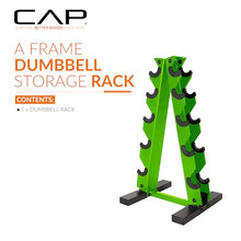 Load image into Gallery viewer, CAP A-Frame Dumbbell Hand Weight Vertical Storage Rack - Green
