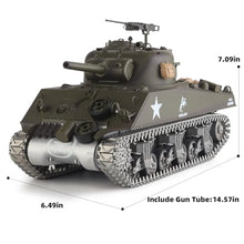Load image into Gallery viewer, Heng Long Modified Ver. rc Tanks 1/16 U.S. M4A3 Sherman Tank Model HL 3898(Metal Chassis &amp; TK7.0 &amp; Short Gun&amp;2.4GHz)
