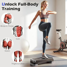 Load image into Gallery viewer, Goplus 3-in-1 Aerobic Step Platform, 600 LBS Adjustable Exercise Stepper with 4-Level Risers, Balance Trainers, (Gray)
