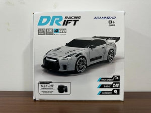 RC Drift Car, 1:24 Remote Control Car for Kids, 20KM/H 4WD High Speed RC Cars with LED Lights, Two Batteries, Extra Drifting Tires