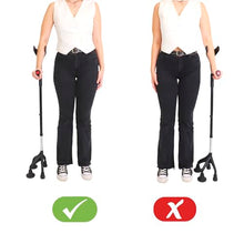 Load image into Gallery viewer, KMINA Quad Crutch for Women and Men (Sturdy 3.3 lbs), 4 Prong Forearm Crutches for Stability and Support
