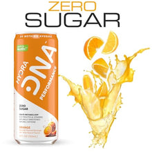 Load image into Gallery viewer, HYDRADNA- Clean Performance Drink, Zero Sugar | For Natural Fuel, Alertness, Boost, Stamina,120 mg Organic Caffeine, Natural Flavors, Zero Sucralose, Clean Ingredients (12 Pack) (12 Pack, Orange)
