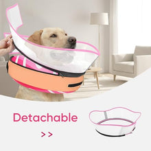 Load image into Gallery viewer, Supet Raised Inflatable Dog Cone After Surgery - Adjustable Recovery Donut Collar with Removable Shield to Stop Licking Wounds &amp; Protect Stitches - Soft Dog Cone Alternative for Large Dogs (Pink,XL)
