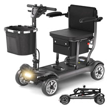 Load image into Gallery viewer, Lightweight Mobility Scooter for Adults &amp; Seniors - Cruise &amp; Airport Approved, 43lb Foldable Portable Motorized Scooters with Dual Lithium Batteries for 24.8 Miles Travel, 300lb Capacity, Black
