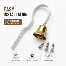 Load image into Gallery viewer, GoldTiger Fixed Metal Dog Doorbell for Potty Training - Heavy Duty Steel Wall Mounted Dog Bell for Door to Ring to Go Outside - Professional Puppy Housebreaking Communication Tool, No Snag (White)
