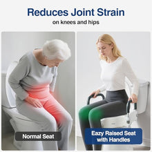 Load image into Gallery viewer, 5" Toilet Seat Riser Supports 300lbs Raised Toilet Seat with Removable Padded Arms for Seniors
