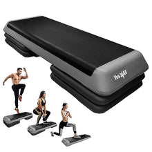 Load image into Gallery viewer, Yes4All Adjustable Workout Aerobic Exercise Step Platform - Gray Black
