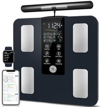 Load image into Gallery viewer, GE Smart Scale for Body Weight: 8-Electrode Digital Bathroom Scale for Weight Fat BMI Muscle Mass Full Body Composition Analyzer 50 Measurements Bluetooth Highly Accurate Weighing Machine 400lb Black
