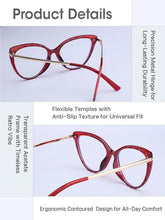 Load image into Gallery viewer, DOERAYMI Blue Light Glasses for Woman &amp; Men,Computer Glasses for Men &amp;Women-Anti Fatigue,HD Screen Glasses for Office,Reading (red9014)

