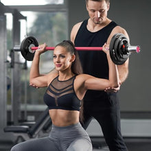 Load image into Gallery viewer, RitFit Barbell Weight Set - 4/6FT Olympic Barbell with Weight Plates (55-115LB Total) -  Hip Thrusts 4FT Pink Bar with 35LB Plates
