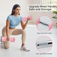 Load image into Gallery viewer, Adjustable Dumbbell Set of 2 Total 20 Lbs 4-in-1 Each 4lb 6lb 8lb 10lb 1s-Adjust Dual-Stable Free Weights for Women Men Home Gym Outdoor Workouts (Pink [20LBS Total])
