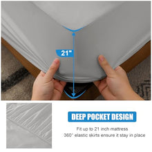 Load image into Gallery viewer, 2 Pack Mattress Protector Full Size 100% Waterproof Fitted Mattress Cover, Breathable Noiseless &amp; Machine Washable Bed Cover Deep Pocket from 5" to 21", Bed Protector for Pets Kids Adults Dark Grey
