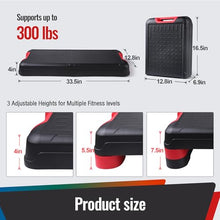 Load image into Gallery viewer, STOODER 33.5" Aerobic Exercise Folding Step Platform for Home Workout, Configurable 3 Height Workout Stepper for Office Indoor Home Gym Exercise, Lightweight, Save Storage Space Aerobic Step Platform
