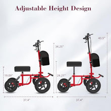 Load image into Gallery viewer, Fvzzin All Terrain Knee Scooter for Adults, Foldable Rolling Knee Scooter with DIY Stickers &amp; Shock Absorber, Steerable Knee Walker for Broken Foot, Ankle Injuries &amp; Surgery, Better Crutch Alternative
