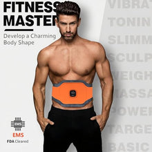 Load image into Gallery viewer, FDA Cleared EMS Belt - Ab Stimulator Belt with 10 Programs for Fat Burning &amp; Muscle Toning - Rechargeable EMS Unit for Men &amp; Women to Sculpt Abs
