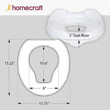 Load image into Gallery viewer, Homecraft Savanah Raised Toilet Seat, 2" High Elevated Toilet Seat Locks Onto Standard Toilets, Portable Assistance Commode Seat with Sturdy Brackets, Medical Aid for Elderly, Disabled, Limited Mobility
