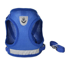 Load image into Gallery viewer, FEimaX Dog Harness and Leash Set for Walking, Soft Mesh Adjustable Easy Control Lightweight Cat Vest Harnesses with Reflective Strips, Escape Proof Small Dogs Cats Vests (Blue, Small)
