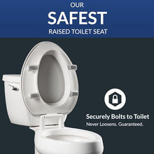 Load image into Gallery viewer, Bemis Assurance 3" Raised Toilet Seat for Seniors, Therapist Preferred for Safety, Secure Hinges, Clean Shield Guard, Elongated, White
