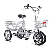 Load image into Gallery viewer, 14 Inch 4 Wheel Cruiser Bike Adult Tricycle with Large Basket &amp; Seat Backrest for Recreation Shopping Picnics Exercise Cycling Pedalling
