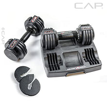 Load image into Gallery viewer, CAP 12.5 lb Pair ADJUSTABELL Adjustable Dumbbell with Contoured Full Rotation Handle, Honeycomb Design, Black
