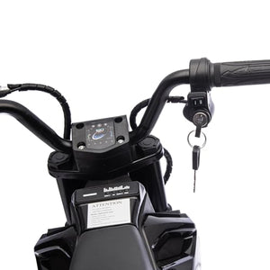 24V Kids Ride On Electric Toy Motocross Motorcycle with High Speed Hub Motor, Shock Absorber - Ages 5-15(Black)