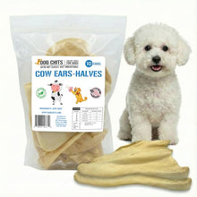 Load image into Gallery viewer, Dog Chits Cow Ears for Dogs – All Natural Cow Ear Dog Treats &amp; Training Chews – High Protein, Low Fat – Thick Cut, Half Ears – Dental Clean Crunch – Ideal for Medium &amp; Large Dogs – Large, 10 Pk
