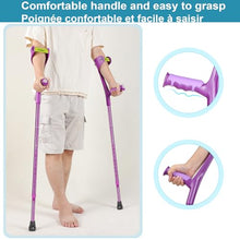 Load image into Gallery viewer, Antdvao Forearm Crutches Pair Folding Forearm Crutches Anti-Drop Cuff Reduces The Hassle of Picking Up Forearm Crutch(Violet)

