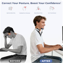 Load image into Gallery viewer, Owlprince Posture Corrector for Neck &amp; Cervical Spine Alignment - Memory Foam Support for Pain Relief, Tech Neck, 360° Adjustable Neck Collar, (Black, Large)

