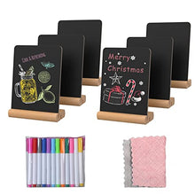 Load image into Gallery viewer, DOCMON Chalkboard Signs, 6 Pack Mini Chalk Board Sign Board with Stand for Food, Buffet, Parties, Message Boards, Table Numbers (4 x 6 in)
