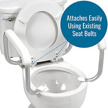 Load image into Gallery viewer, DMI Toilet Safety Rails Toilet Handles for The Elderly Toilet Safety Handrails Frame Easy Assembly with no Tools, White

