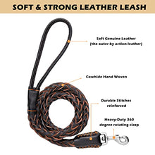 Load image into Gallery viewer, FOVRLZSE Leather Dog Leash,Durable Cowhide Braided Dog Training Leash for Large and Medium Dogs（3.7ft）
