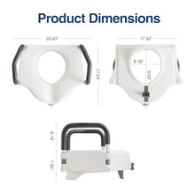 Load image into Gallery viewer, 5" Toilet Seat Riser Supports 300lbs Raised Toilet Seat with Removable Padded Arms for Seniors
