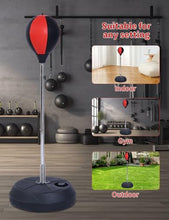 Load image into Gallery viewer, Stiatu Punching Bag with Stand, Heavy Boxing Bag Height Adjustable Reflex Bar and Speed Punching Bag for Adults &amp; Youth, Home Gym Training Equipment for MMA Fitness Stress Relief (Red)

