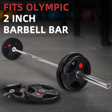 Load image into Gallery viewer, Fitvids 2 Inch Olympic Barbell Weight Plates and Bar Set, 5 FT Barbell Bar and 95 LB(2.5-25 LB)
