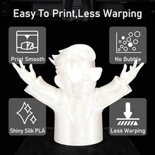 Load image into Gallery viewer, DO3D Silk White PLA Satin Shiny 3D Printer Filament, 1.75mm Diameter 1kg Spool 2.2lbs for FDM 3D Printers
