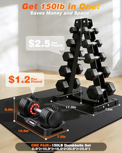 Load image into Gallery viewer, Rendpas Adjustable Dumbbells of 2, 1-Sec Weights Dumbbells Set, 5 in 2 Free Adjustable with Anti-Slip Texture Handle, Weight Set For Home Gym Suit both Men and Women
