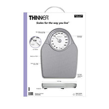 Load image into Gallery viewer, Thinner by Conair Bathroom Scale for Body Weight, Extra-Large Analog Scale Measures Weight Up to 330 Lbs. in Silver
