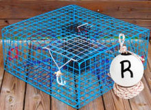 Load image into Gallery viewer, OceanBuilt Florida Large Blue Crab Trap with 6" White Buoy Kit – 11 x 24 x 24 Recreational Blue Crab Pot – Four-Throat Saltwater Crab Trap – Includes Buoy &amp; 30' Rope – PVC Coated Wire Fishing Trap
