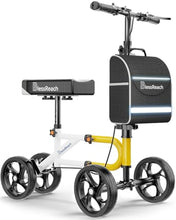 Load image into Gallery viewer, BlessReach Economy Knee Scooter Steerable Knee Walker for Foot Injuries Compact Crutch Alternative with Dual Braking System (Yellow)
